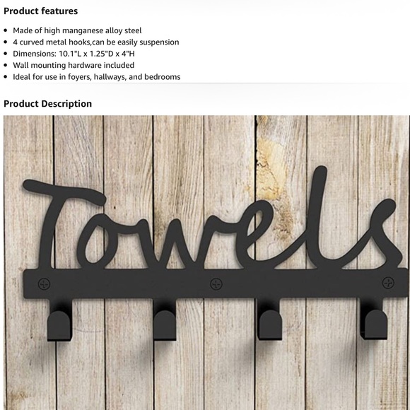 Steel “Towels” wall mount - Picture 2 of 2